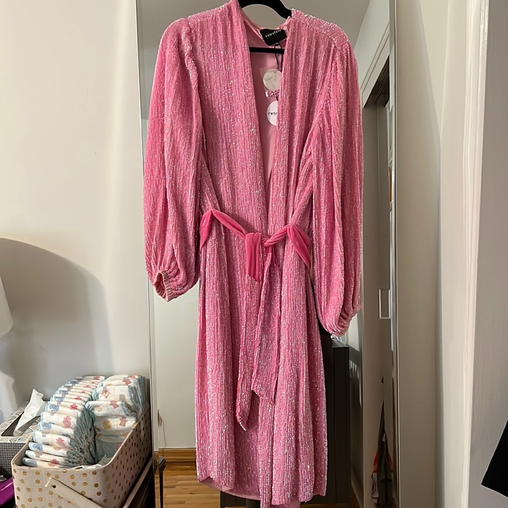 Retrofete sequined robe dress